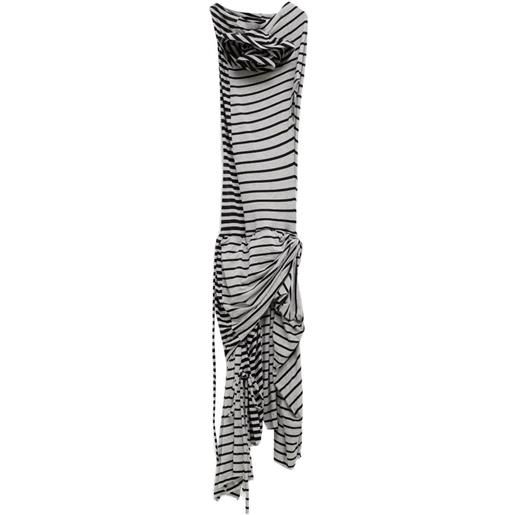 Vaquera abito midi drappeggiato - grigio