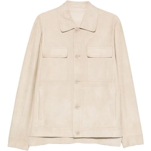 Salvatore Santoro camicia in pelle scamosciata - toni neutri