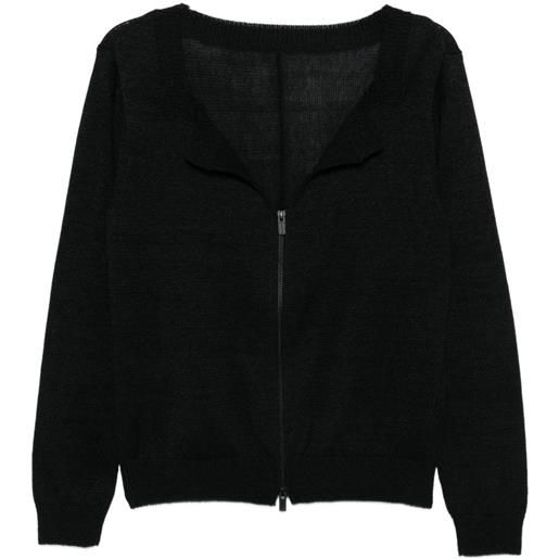 Yohji Yamamoto cappotto con zip - nero