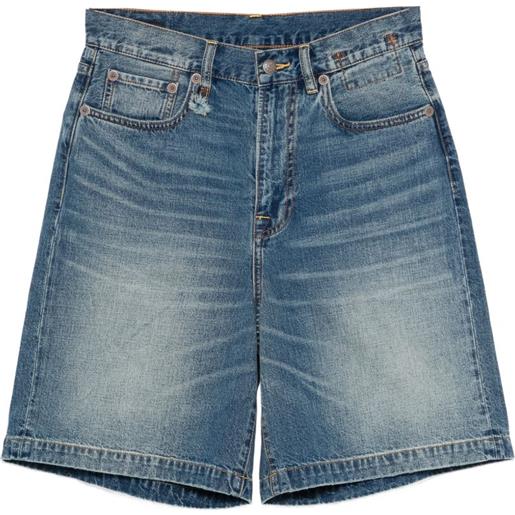 R13 shorts denim con cinque tasche - blu