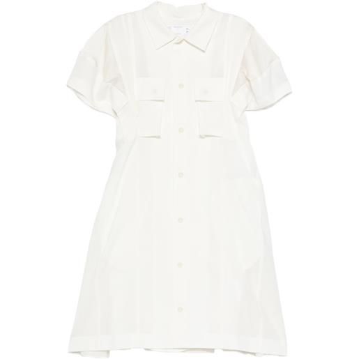 sacai chemisier corto con inserti - toni neutri
