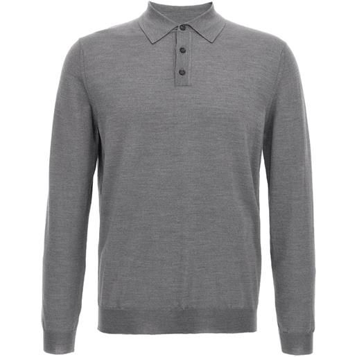 Zanone polo con polsini lunghi - grigio