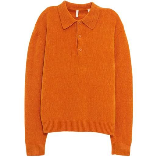 Sunflower polo chenile con bottoni - arancione