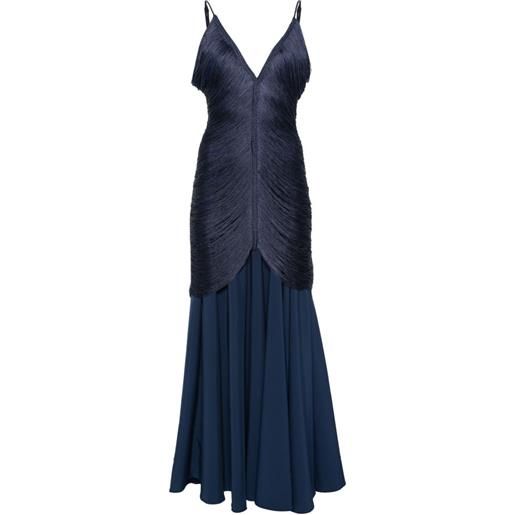 Bless abito lungo nostalgia con scollo a v - blu