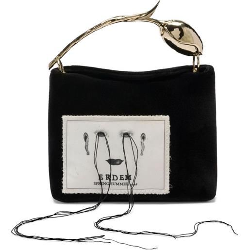 ERDEM borsa tote bloom mini - nero