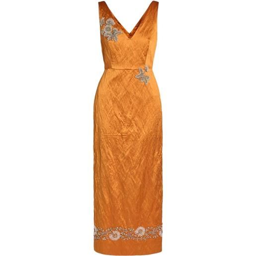 ERDEM abito lungo con scollo a v - arancione