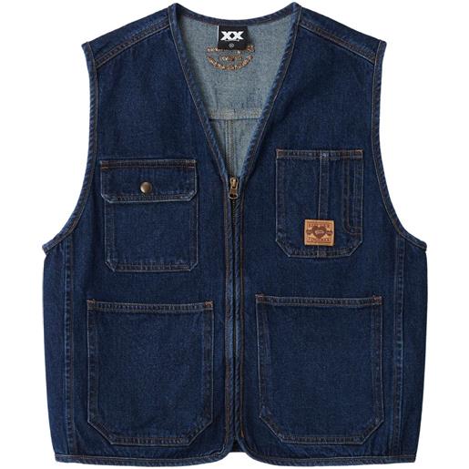 FINGERCROXX gilet con zip - blu
