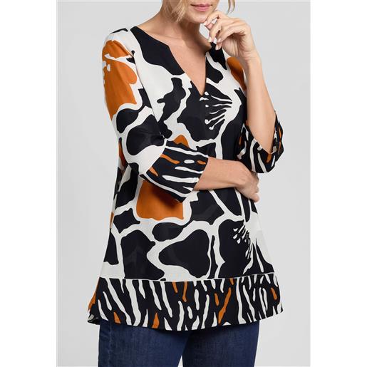 Luisa viola casacca donna caftano in mussola stampata art. 2235f0-327q