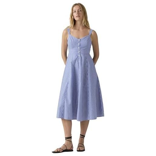 Levi's donna abito midi ravina con chiusura con bottoni, linea a trapezio, nero (anthracite night), xs