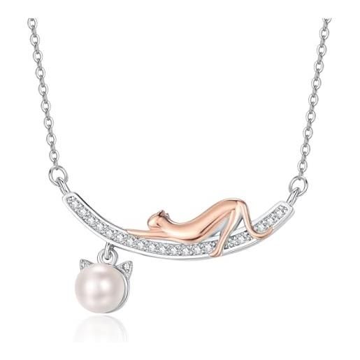 VIKI LYNN Collana Donna con Iniziale in Argento Sterling 925 e Zirconia