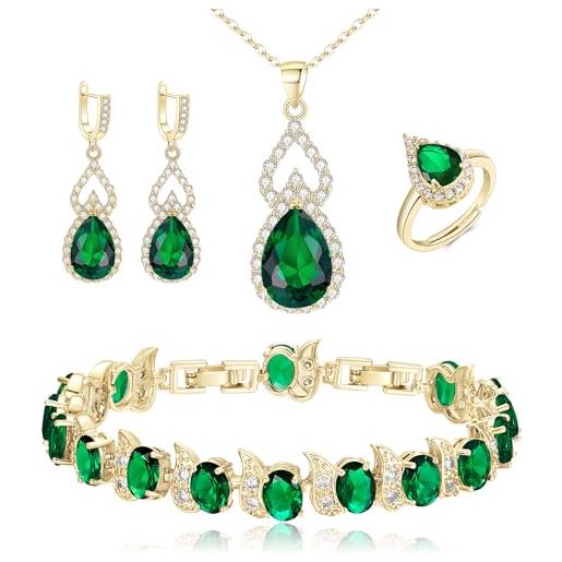 RareLove Regalo per il 50° compleanno da donna, collana in argento Sterling 925 con 5 anelli, regalo di compleanno per la migliore amica, regalo di compleanno per sua moglie, cinque anelli per