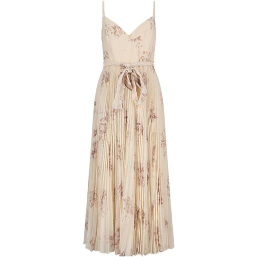 ZIMMERMANN abito midi sunray a fiori plissettato - toni neutri