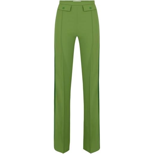 Elisabetta Franchi pantaloni leggeri in crêpe e raso - verde