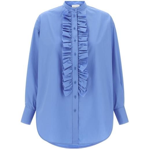 Nude camicia con colletto alla coreana - blu