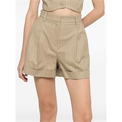 NISSA shorts gessati a vita alta - toni neutri