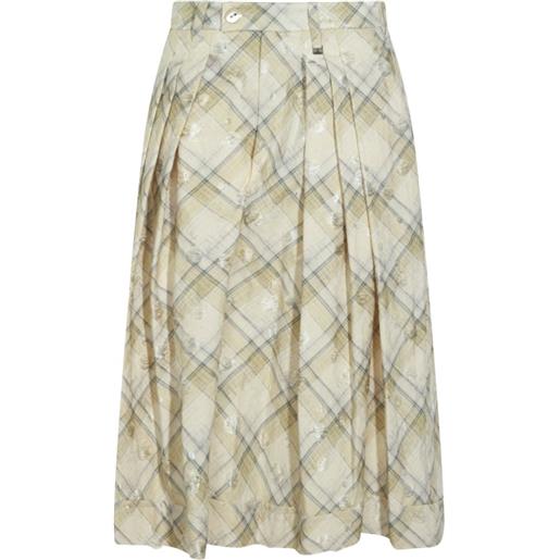 Vivienne Westwood gonna plissettata tartan - toni neutri