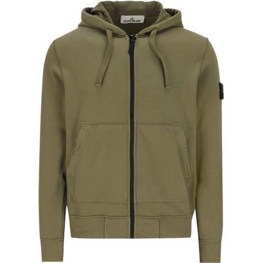 Stone Island felpa con cappuccio e zip - verde
