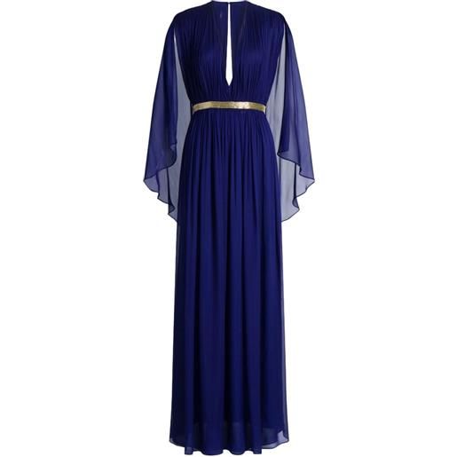 Alberta Ferretti abito lungo plissettato - blu