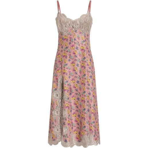 Dolce & Gabbana abito midi a fiori - rosa