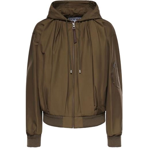 LOEWE piumino con cappuccio e zip - verde