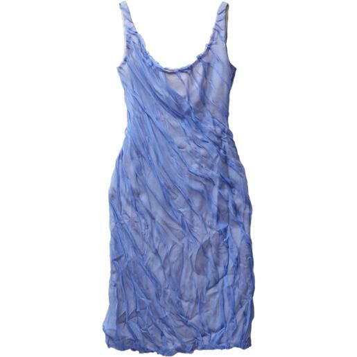 Versace abito corto plissettato - blu