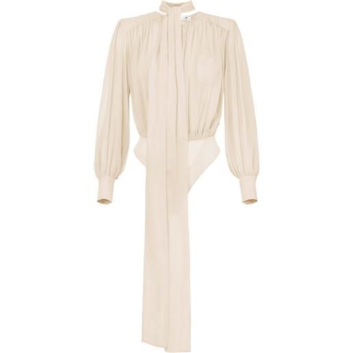 Elisabetta Franchi body con nodo - toni neutri