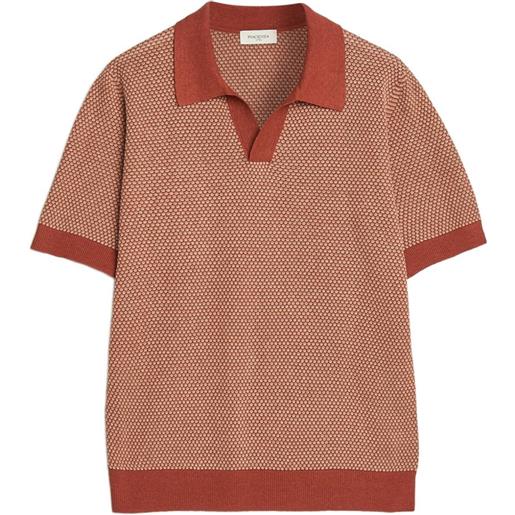 Piacenza Cashmere t-shirt con colletto polo - marrone