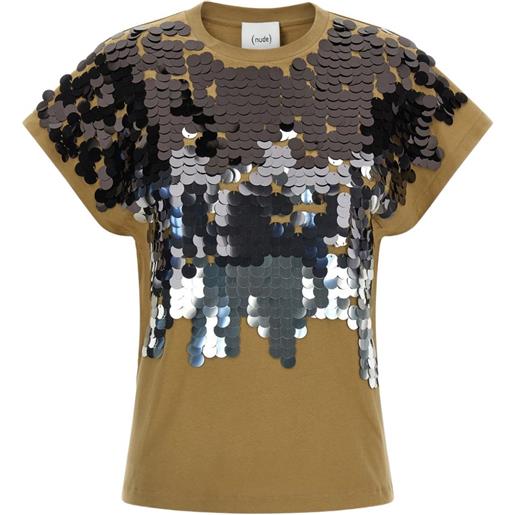 Nude t-shirt con decorazione - marrone