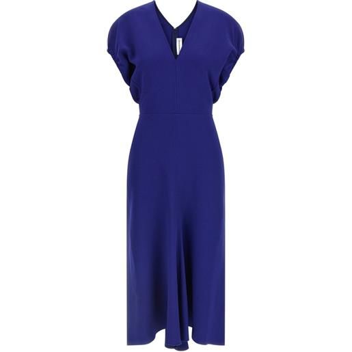 Victoria Beckham abito con scollo a v - blu