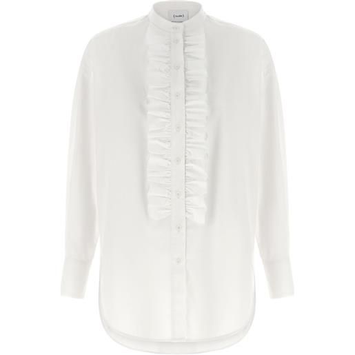 Nude camicia con ruches - bianco