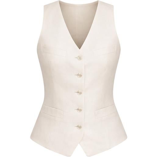 Lauren Ralph Lauren gilet con scollo a v e bottoni - toni neutri