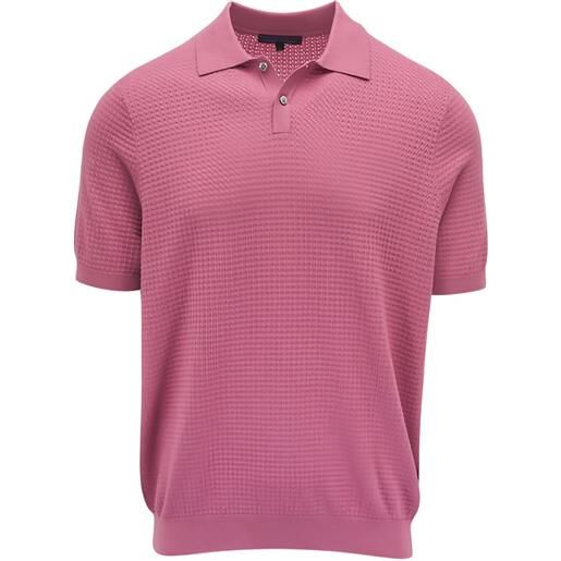 PATRICK ASSARAF polo con trama a nido d'ape - rosa