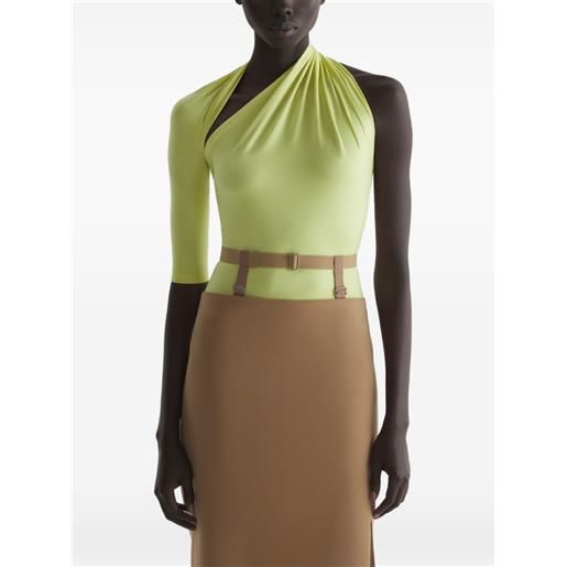 Mugler t-shirt drappeggiata - giallo