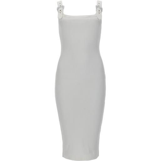 Versace Jeans Couture abito midi con fibbia - bianco
