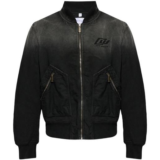Off-White bomber con zip - nero