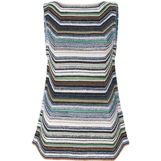 Missoni abito corto a righe - grigio