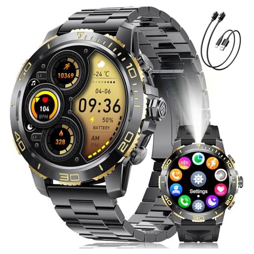 Smartwatch Uomo YUPENG Con Schermo AMOLED 1,43 Pollici, Chiamate Bluetooth, Monitoraggio Pressione E Sonno, IP68