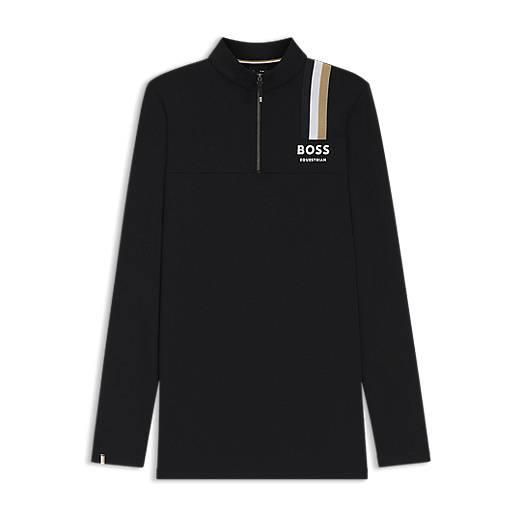 BOSS camicia da equitazione slim fit per l'allenamento in materiale super elasticizzato, nero