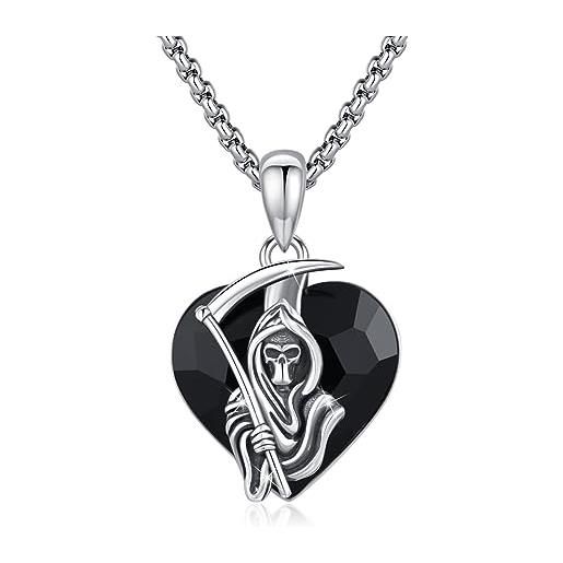 Bracciale Santa Muerte In Argento Sterling 925 – Ciondolo Morte – Regolabile Donna