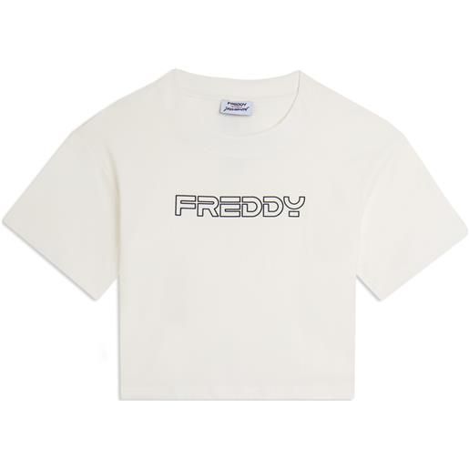 Freddy t-shirt cropped in jersey di cotone con logo freddy
