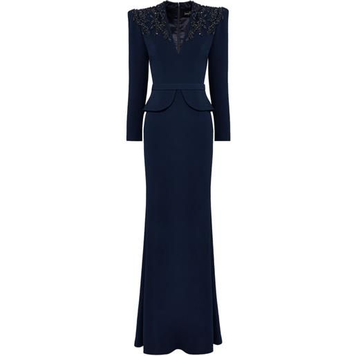 Jenny Packham abito lungo con scollo a v - blu