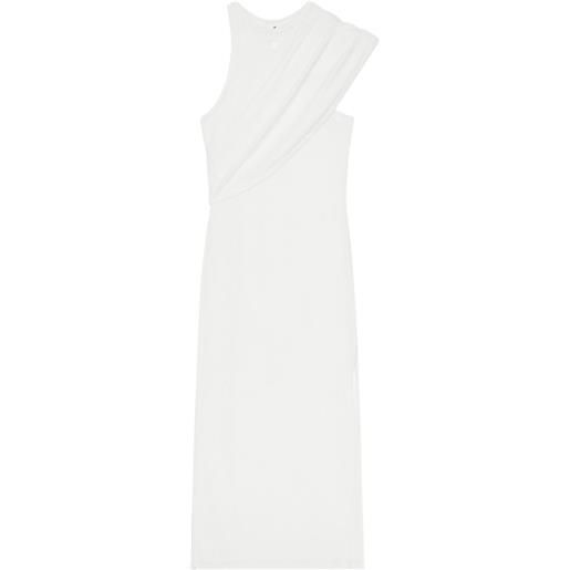 Courrèges abito asimmetrico con drappeggio - bianco