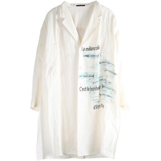 Yohji Yamamoto cappotto con stampa - toni neutri