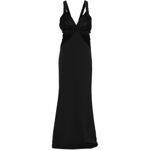 PRONOVIAS PARTY EDIT x elisabetta franchi abito lungo breksta con scollo a v - nero