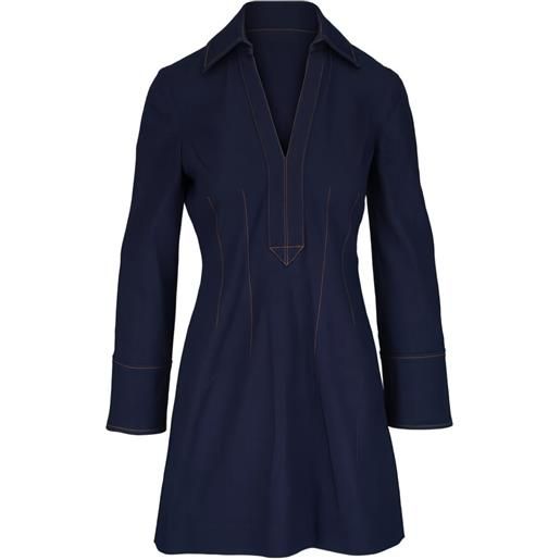 Veronica Beard abito corto denim raymond - blu