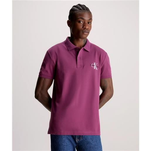 Calvin klein jeans polo monologo amaranth uomo