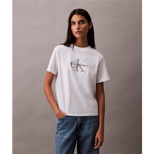 Calvin klein jeans t-shirt monocromatica classica donna