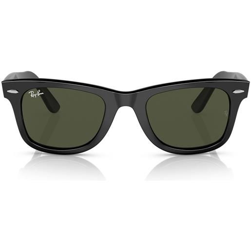 Ray-Ban occhiali da sole rb2140 135831 wayfarer nero/verde g-15 unisex