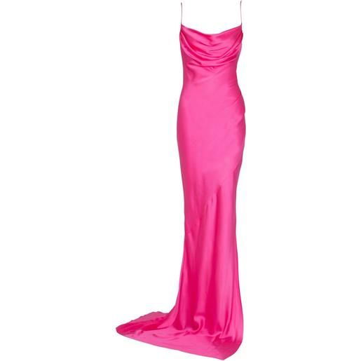 Balmain abito da sera drappeggiato in raso - rosa