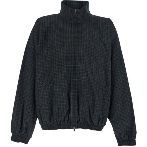 Balenciaga giacca tartan con ricamo - verde